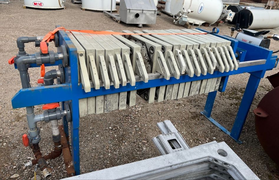 used Poly Plate and Frame Filter Press. Unit has (19) Poly Plates, 18